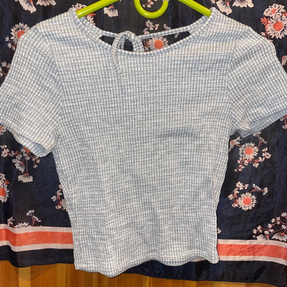 Marshalls Light Blue Patterned Short Sleeve Top